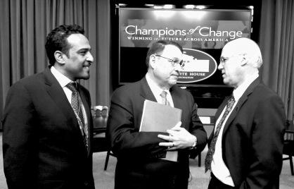 Tegene Baharu, Larry Strickland Assistant Secretary US Department of Commerce (left) and Dave Lambert Internet2 CEO