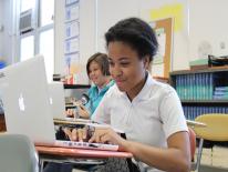 Child using a computer