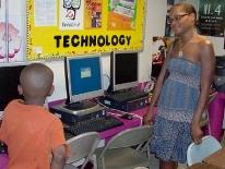 Joint Educational Facilities Connects to DC-CAN Woman and child at Joint Educational Facilities (JEF)